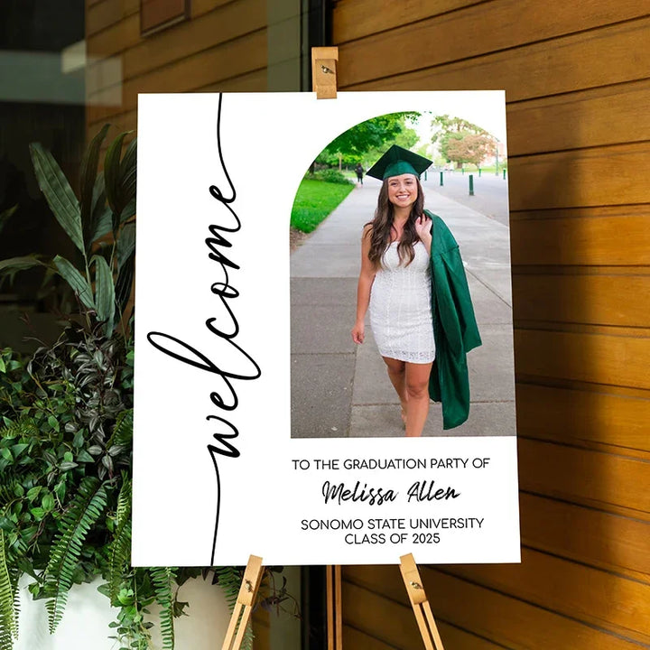 Photo Upload Graduation Party Welcome Sign – 4 Board Options – GiftShire