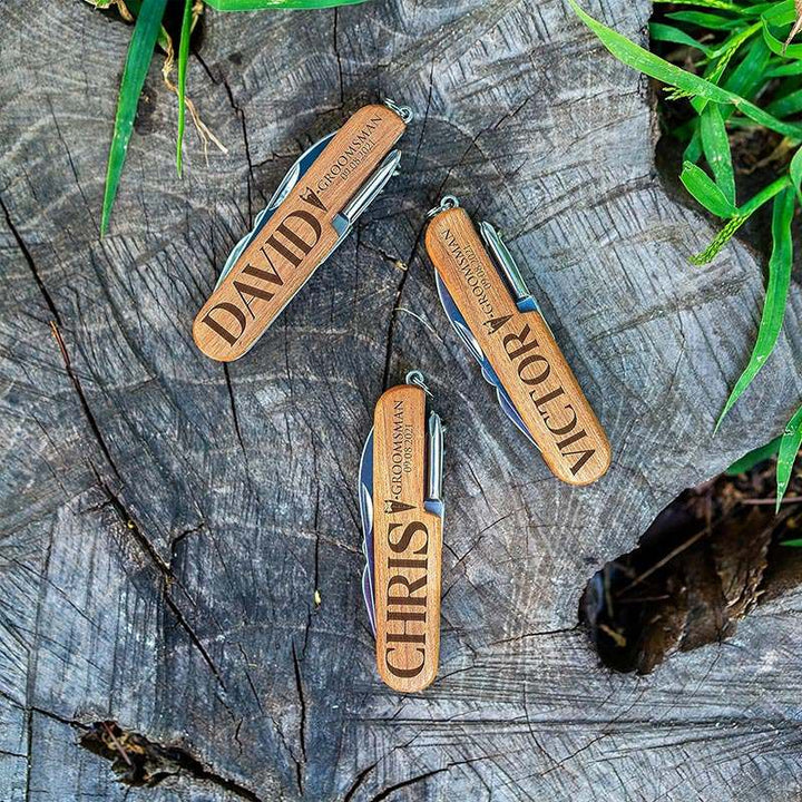 Laser Engraved Multi Tool Knife - Groomsmen Proposal Gift - GiftShire
