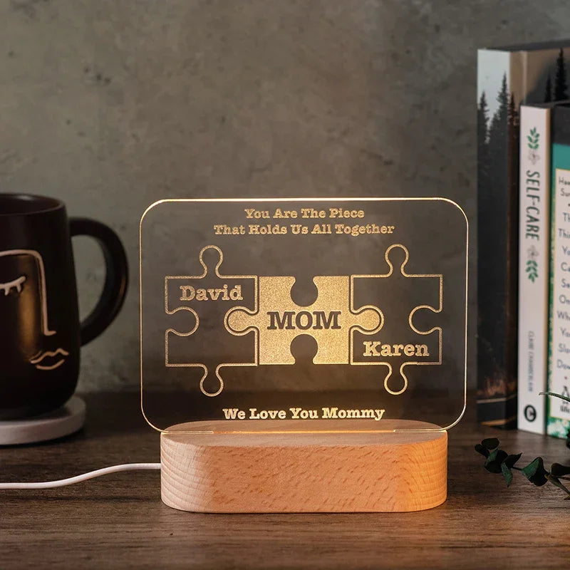 Personalized Mom Puzzle Night Light - GiftShire