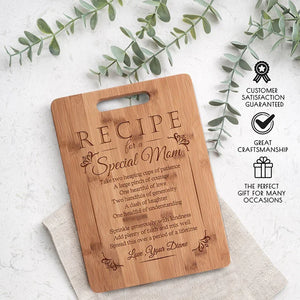 Recipe Engraved Cutting Board for Special Moms - GiftShire