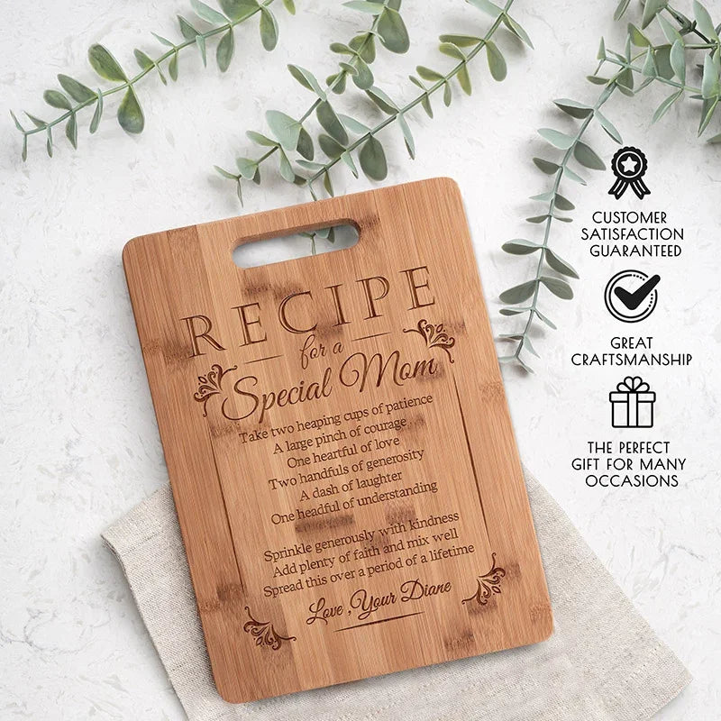 Recipe Engraved Cutting Board for Special Moms - GiftShire