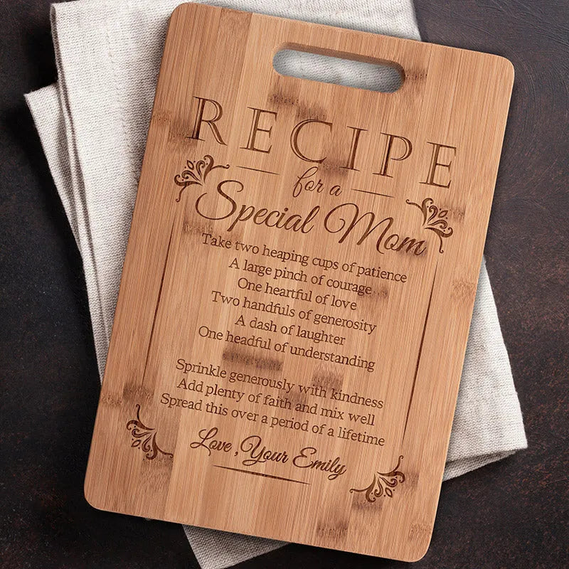 Recipe Engraved Cutting Board for Special Moms - GiftShire