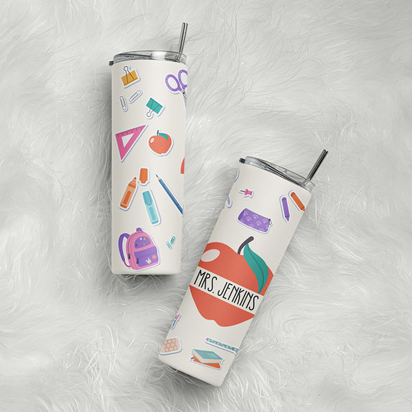 Red Apple Teacher Tumbler for Appreciation Day – Personalized Tumblers