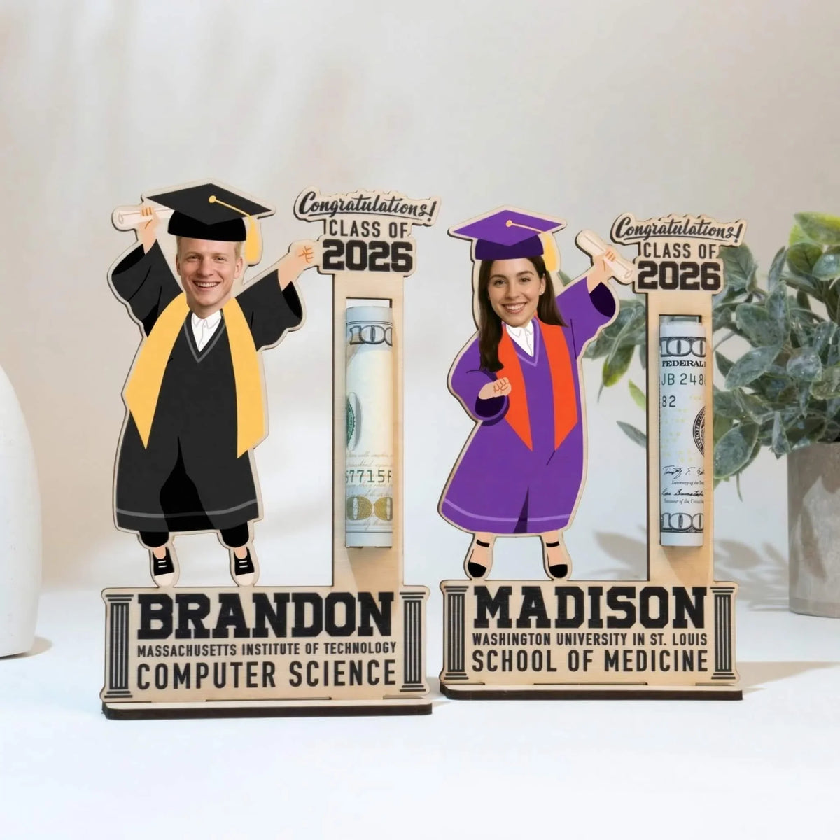 Roll Money Holder for Graduation - Personalized with Photo