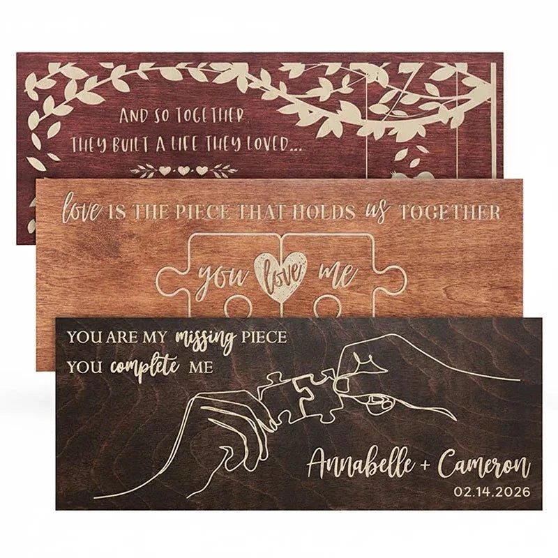 Personalized Love Sign Decor for Wall, Engraved Love Story