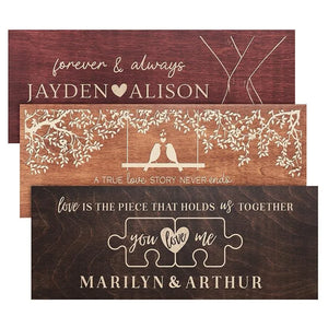 Romantic Love Sign, Wooden Couple Decor - GiftShire