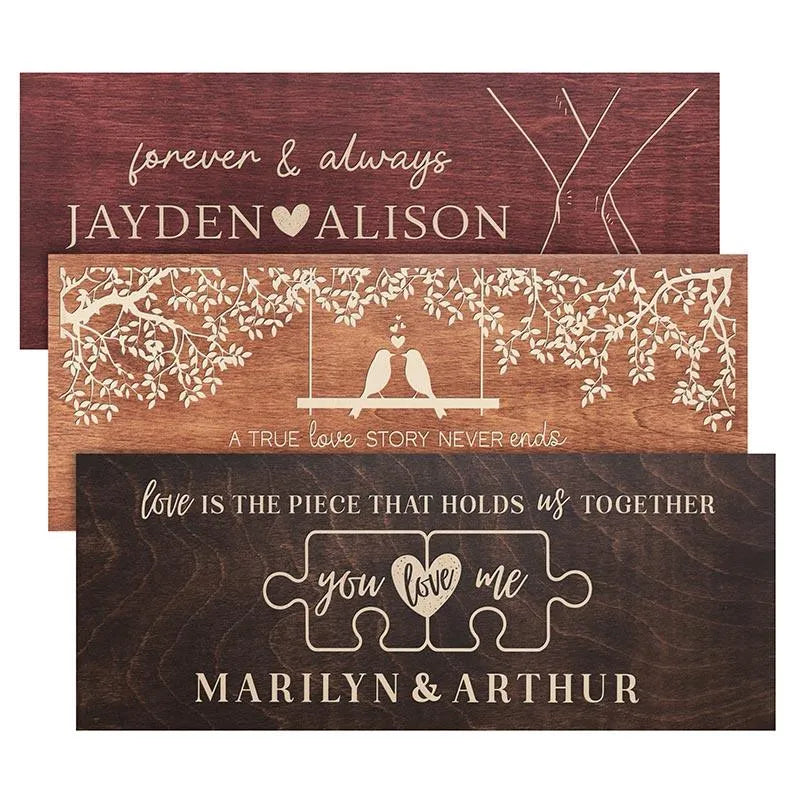 Romantic Love Sign, Wooden Couple Decor - GiftShire