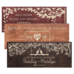 Romantic Love Sign, Wooden Couple Decor - GiftShire