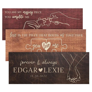 Romantic Love Sign, Wooden Couple Decor - GiftShire