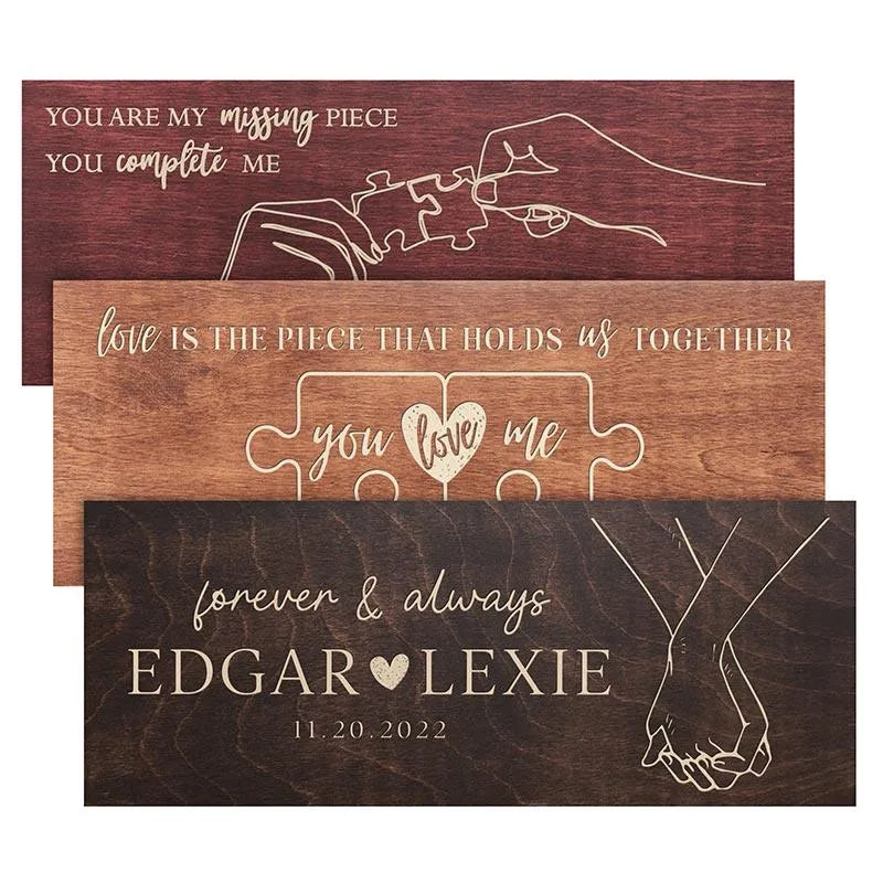 Romantic Love Sign, Wooden Couple Decor - GiftShire