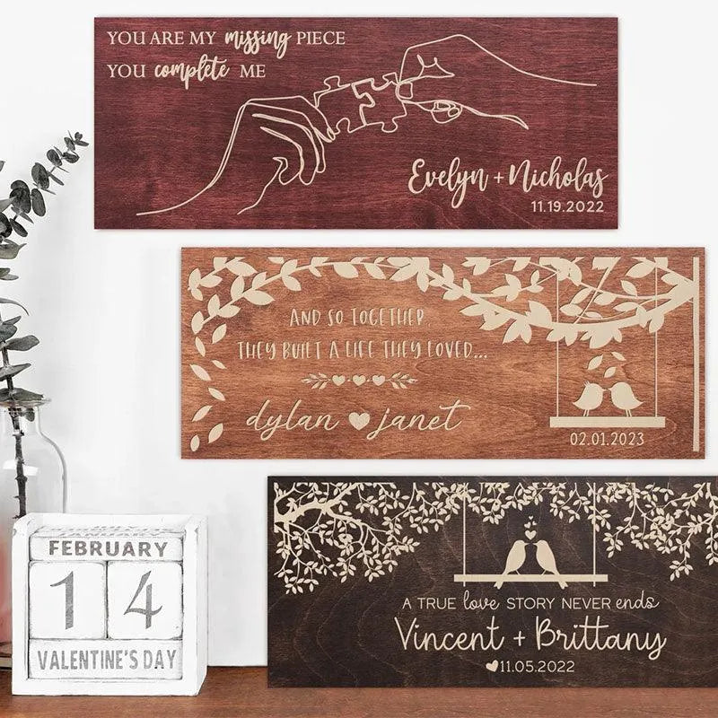 Romantic Love Sign, Wooden Couple Decor - GiftShire