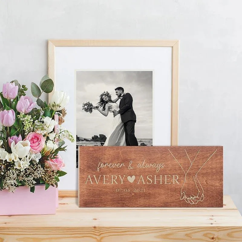 Romantic Love Sign, Wooden Couple Decor - GiftShire