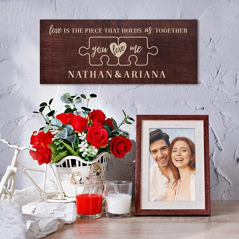Romantic Love Sign, Wooden Couple Decor - GiftShire