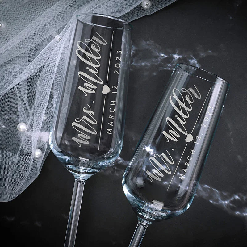 Romantic Matching Champagne Flutes for Couples - GiftShire