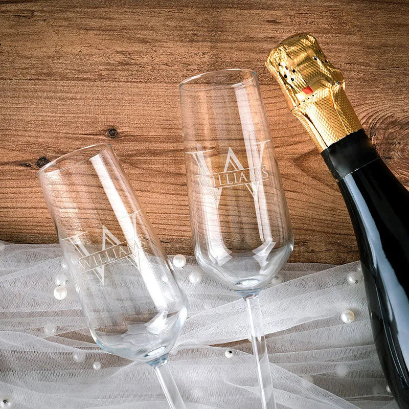 Romantic Matching Champagne Flutes for Couples - GiftShire