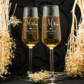 Romantic Matching Champagne Flutes for Couples