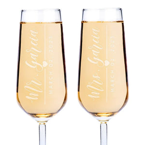 Romantic Matching Champagne Flutes for Couples - GiftShire