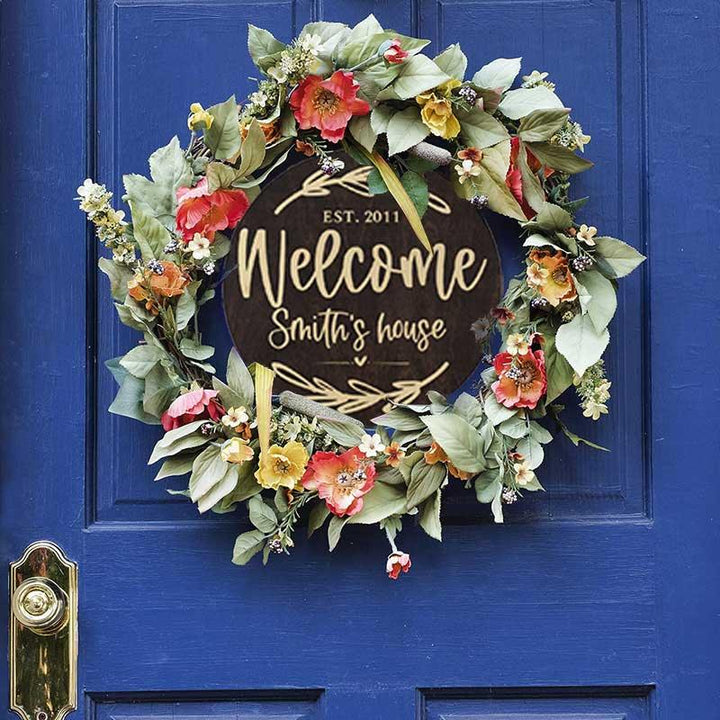 Custom Wooden Round Welcome Sign - GiftShire