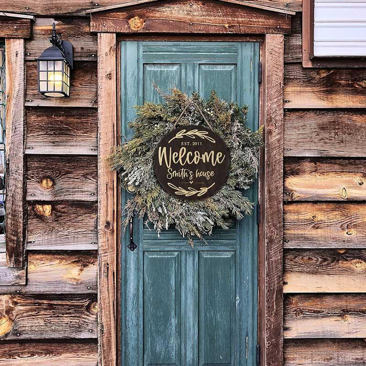 Custom Wooden Round Welcome Sign - GiftShire