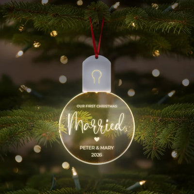 Self-Illuminating Ornaments for Christmas Tree - Custom Couple Ornaments