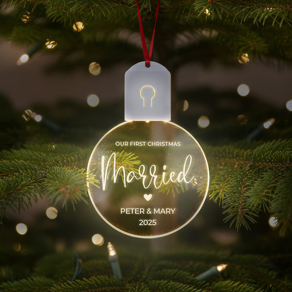 Self-Illuminating Ornaments for Christmas Tree - Custom Couple Ornaments