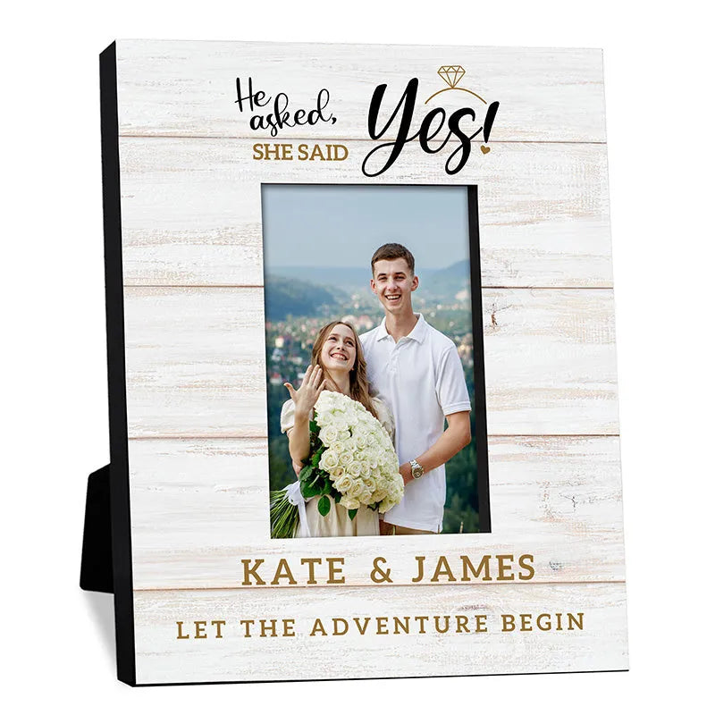She Said Yes Picture Frame - Custom Proposal Keepsakes