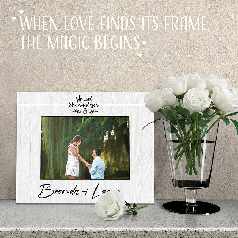 She Said Yes Picture Frame - Custom Proposal Keepsakes