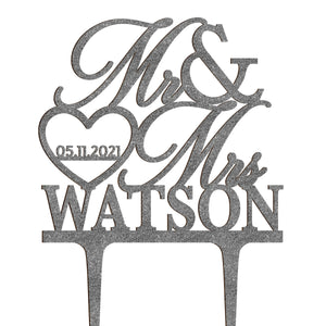 Custom Cake Topper with Name and Date - GiftShire