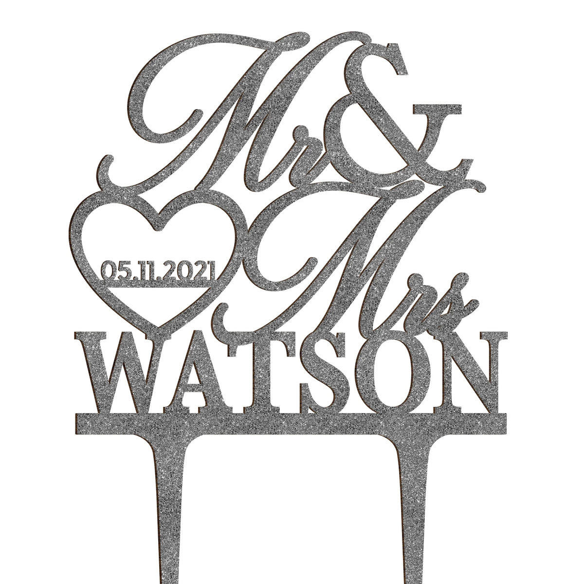 Custom Cake Topper with Name and Date - GiftShire