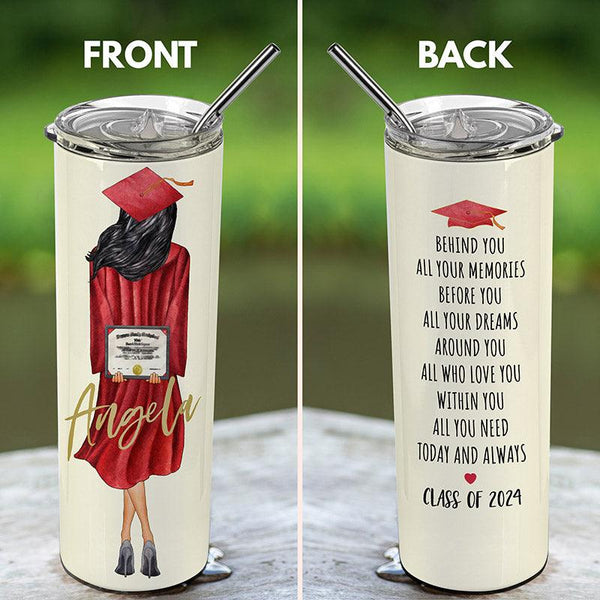 Personalized Skinny Tumblers for Graduation, Graduation Gift