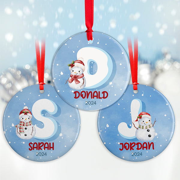 Snow White Initial Ornament with Custom Name - GiftShire