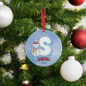 Snow White Initial Ornament with Custom Name - GiftShire