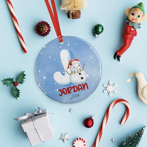 Snow White Initial Ornament with Custom Name - GiftShire