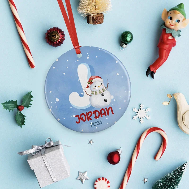 Snow White Initial Ornament with Custom Name - GiftShire