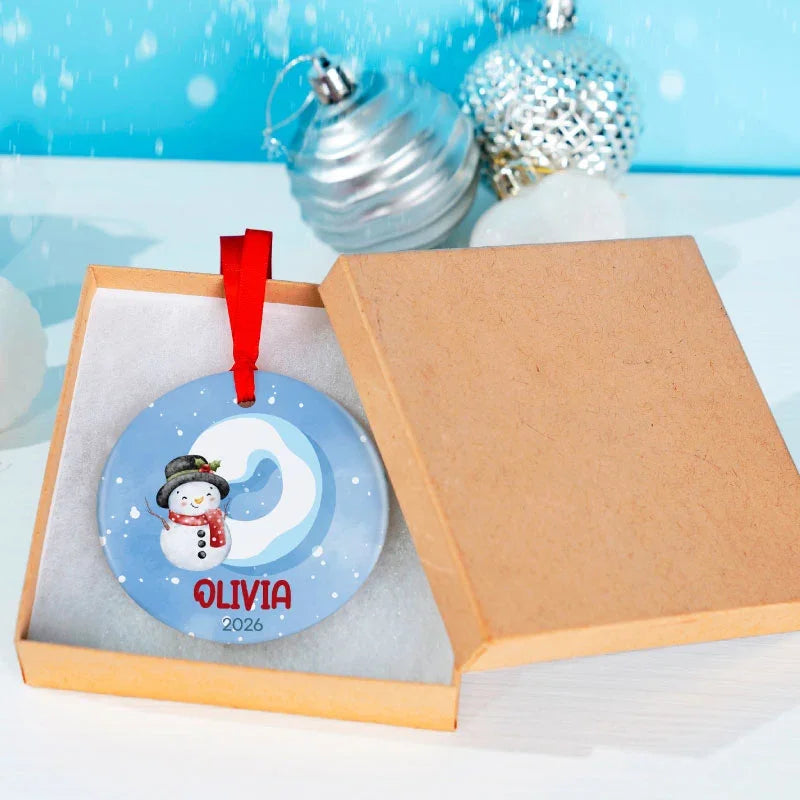 Snow White Initial Ornament with Custom Name
