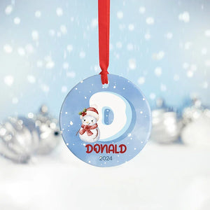 Snow White Initial Ornament with Custom Name - GiftShire