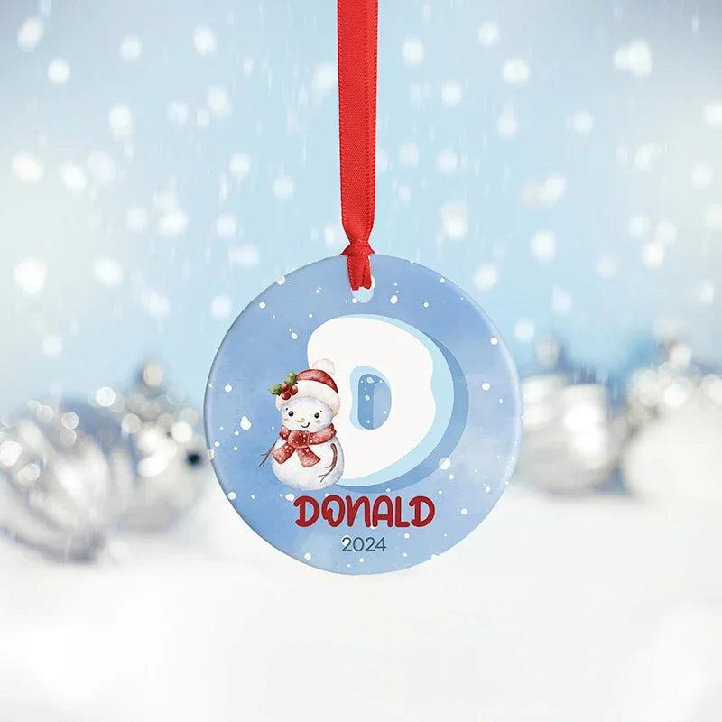 Snow White Initial Ornament with Custom Name - GiftShire