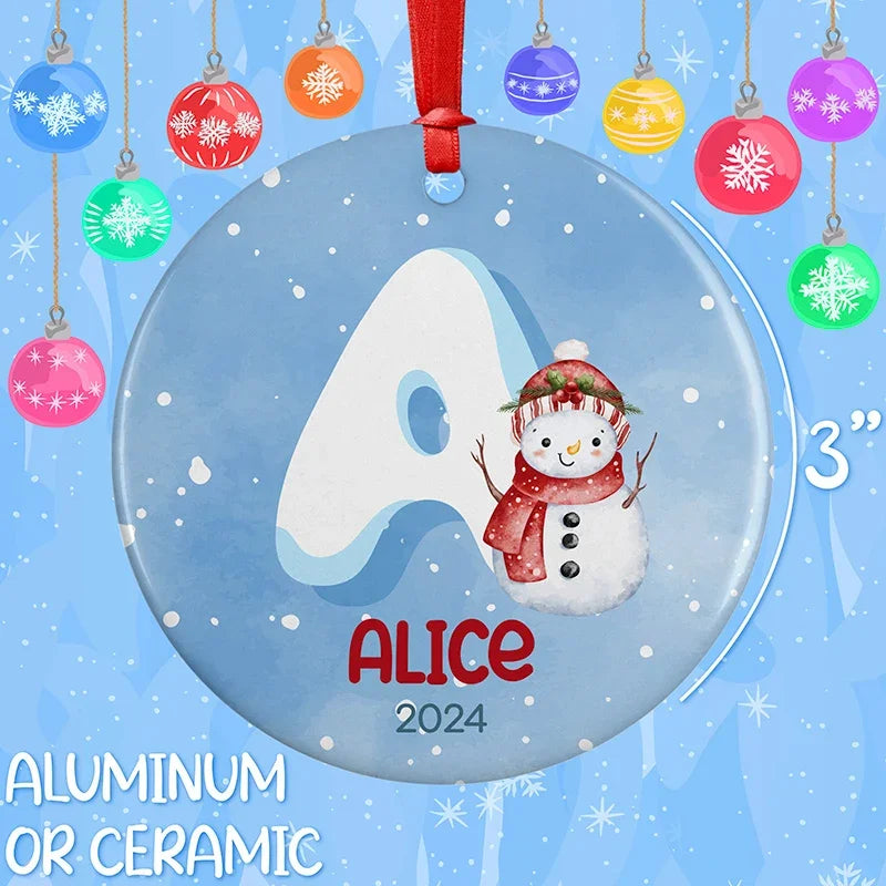 Snow White Initial Ornament with Custom Name - GiftShire