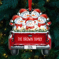 Snowman Family Ornaments - Custom With Family Members' Names
