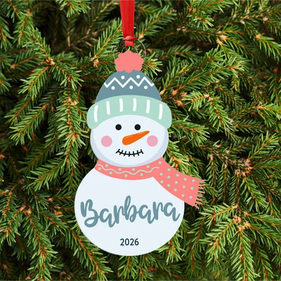 Snowman Ornament with Name – 9 Design To Choose From