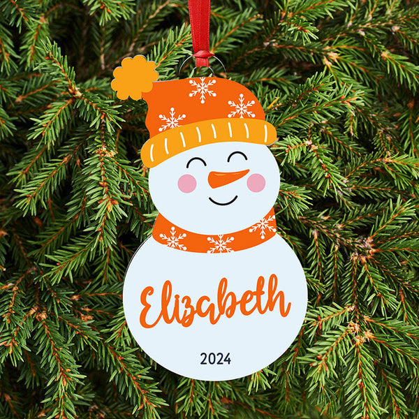 Snowman Ornament with Name – 9 Design To Choose From