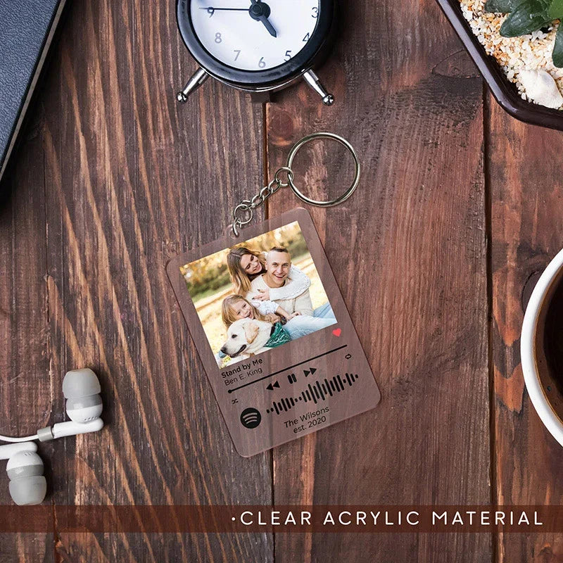 Spotify Music Player Keychain with Custom Photo For Couples - GiftShire