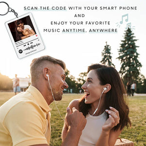 Spotify Music Player Keychain with Custom Photo For Couples - GiftShire
