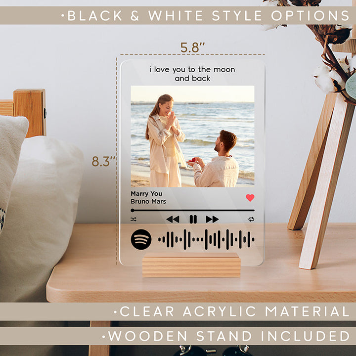Spotify Plaque Music Player Picture Frame for Couples - GiftShire