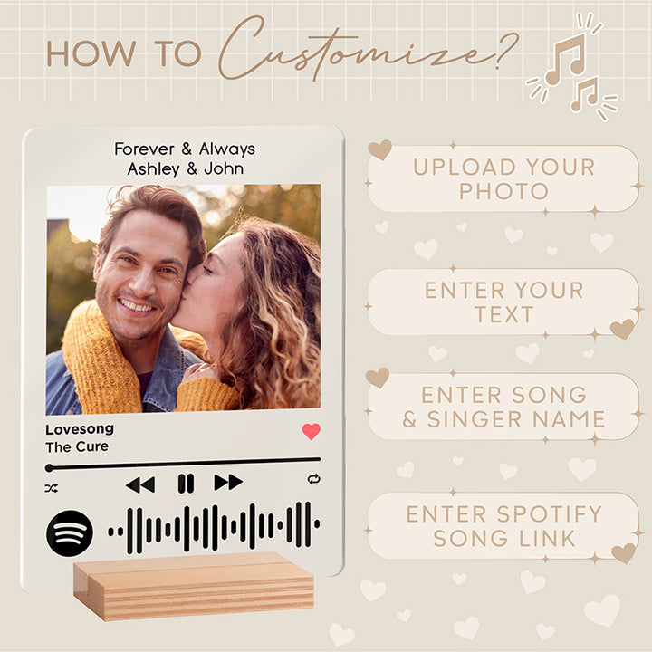 Spotify Plaque Music Player Picture Frame for Couples - GiftShire