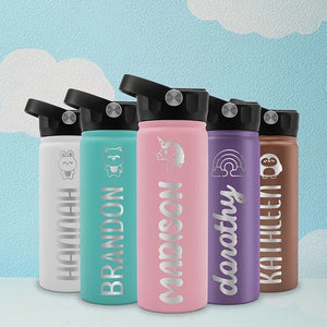 Stainless Steel Personalized Water Bottle for School Kids - GiftShire