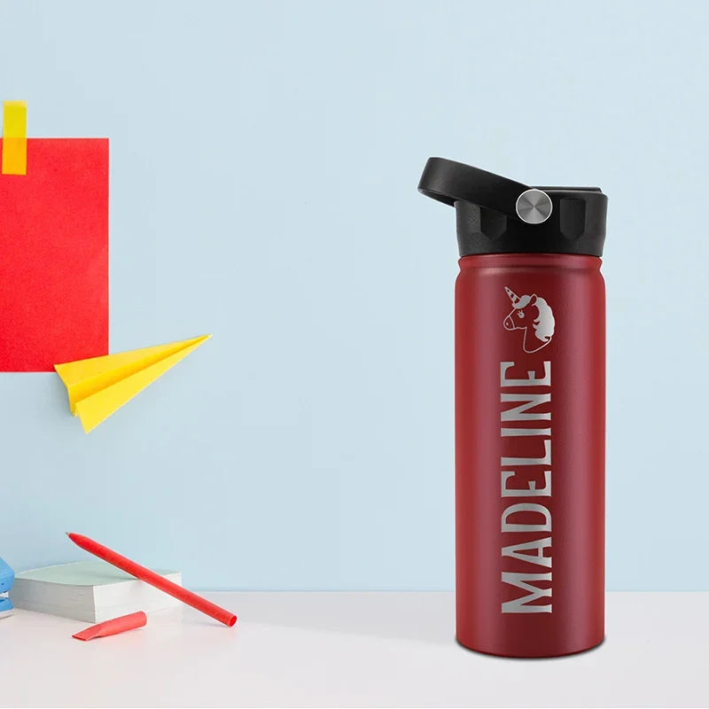 Stainless Steel Personalized Water Bottle for School Kids - GiftShire