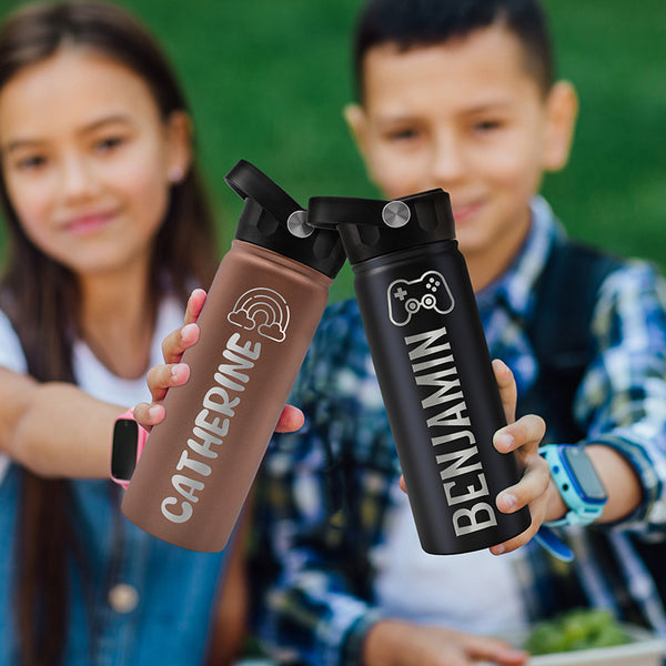 Stainless Steel Personalized Water Bottle for School Kids - GiftShire