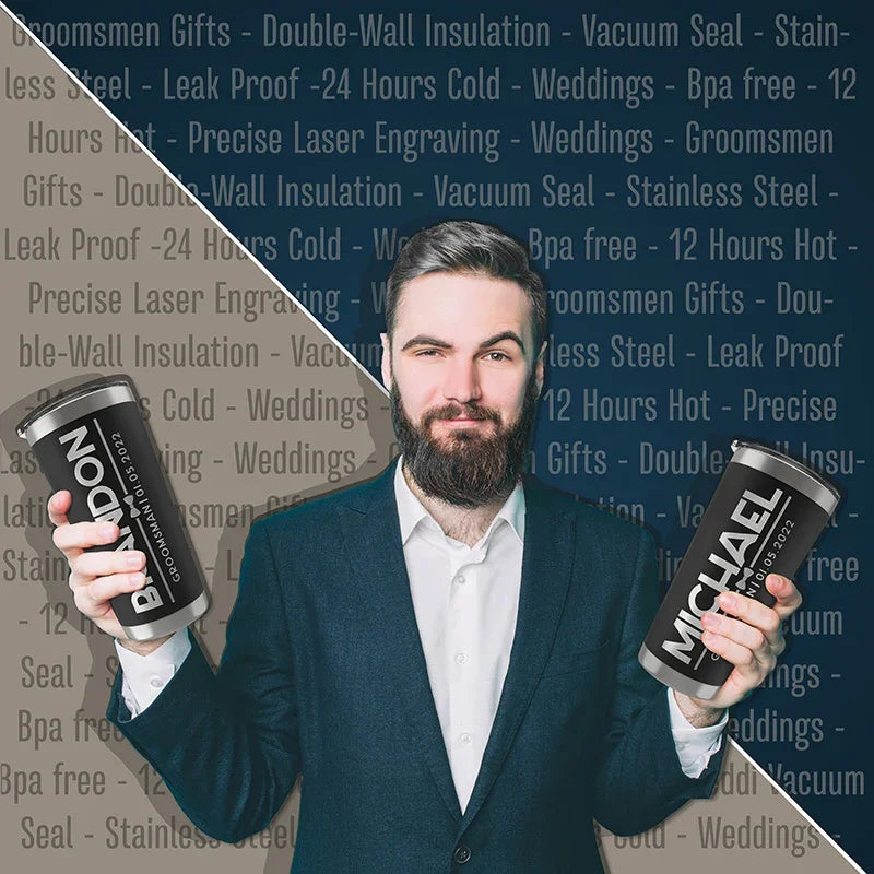 Standout Groomsmen Gift - Custom Engraved Tumbler - GiftShire