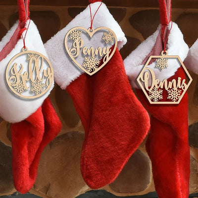 Stocking Name Tag Ornaments for Christmas - GiftShire